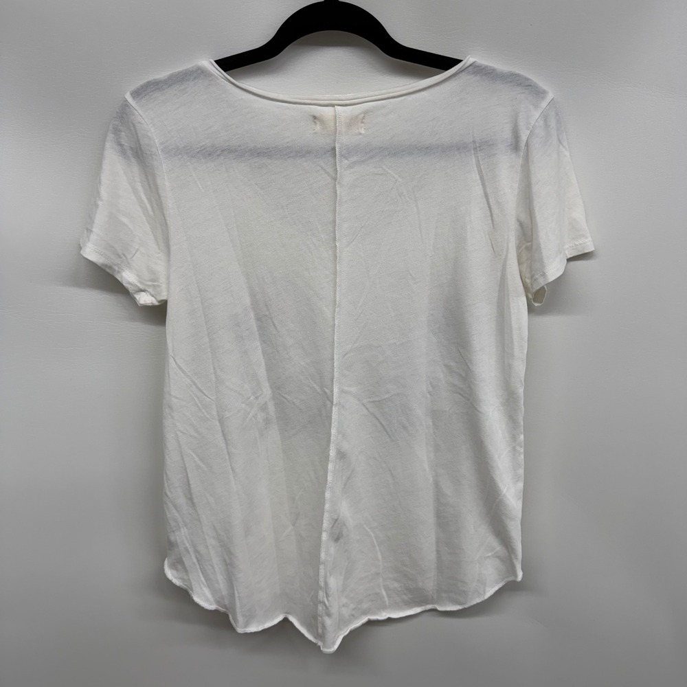 Hollister White‎ Graphic T Shirt Women's Small Leopard Floral Print V Neck Y2K - Picture 6 of 9